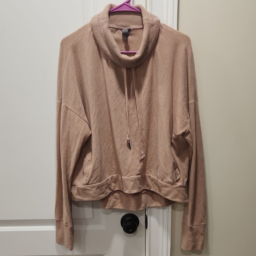 Sweaty Betty Taupe Cowl Neck Sweater